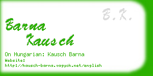 barna kausch business card